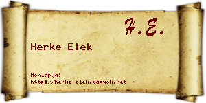 Herke Elek névjegykártya
